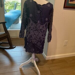 Johnny Was Purple Floral Tunic